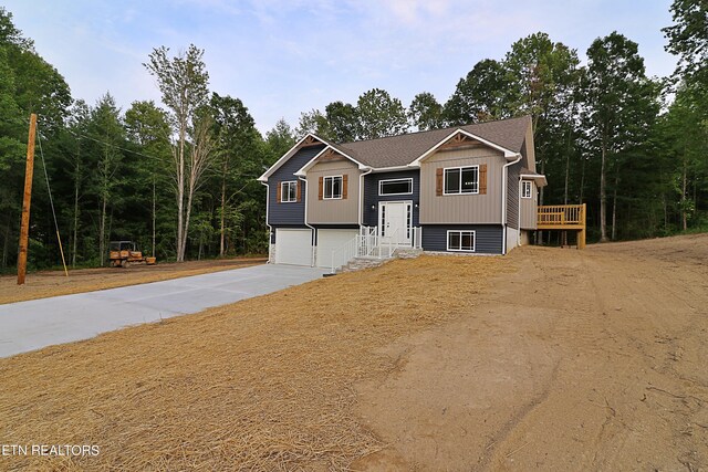 split foyer home with a garage