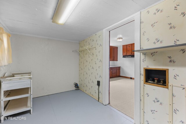 interior space featuring light tile patterned floors