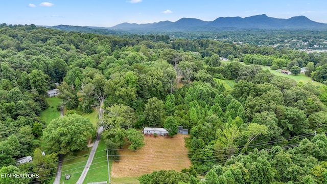 bird's eye view featuring a mountain view