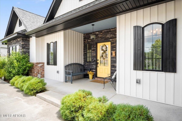 entrance to property with a porch