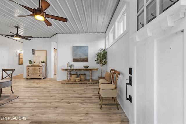 living area with light wood-style flooring