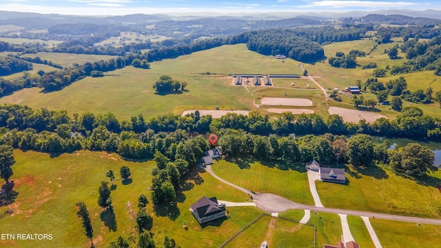 bird's eye view featuring a rural view