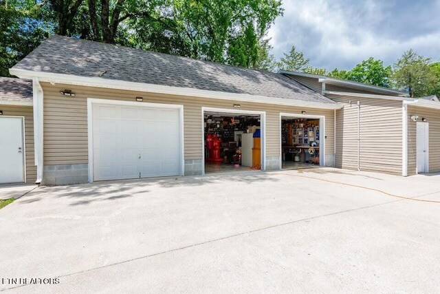 view of garage