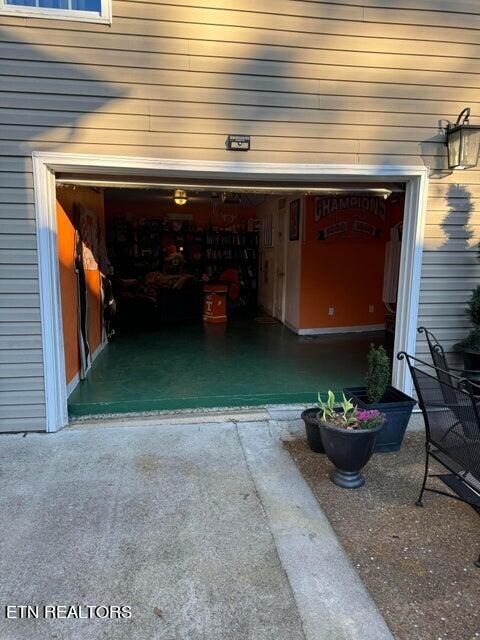 view of garage