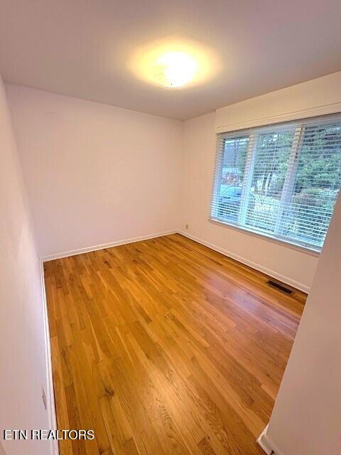 spare room featuring wood-type flooring