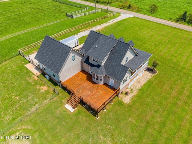 drone / aerial view featuring a rural view