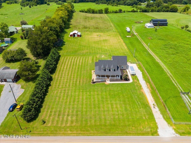 bird's eye view featuring a rural view