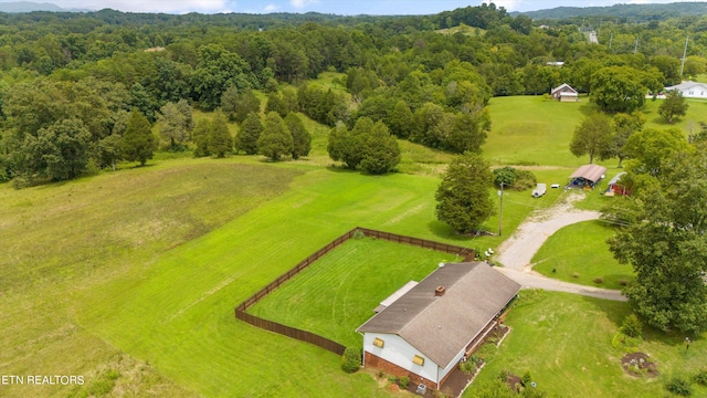 bird's eye view with a rural view