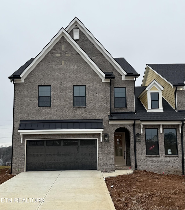 view of front facade with a garage