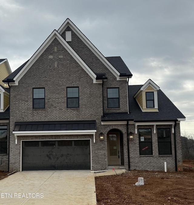 view of front of house with a garage