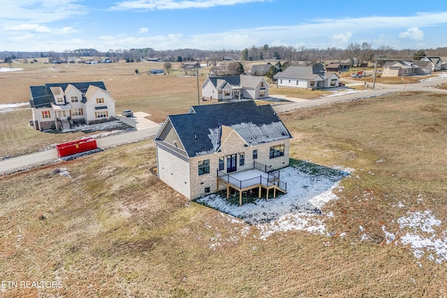 drone / aerial view with a rural view