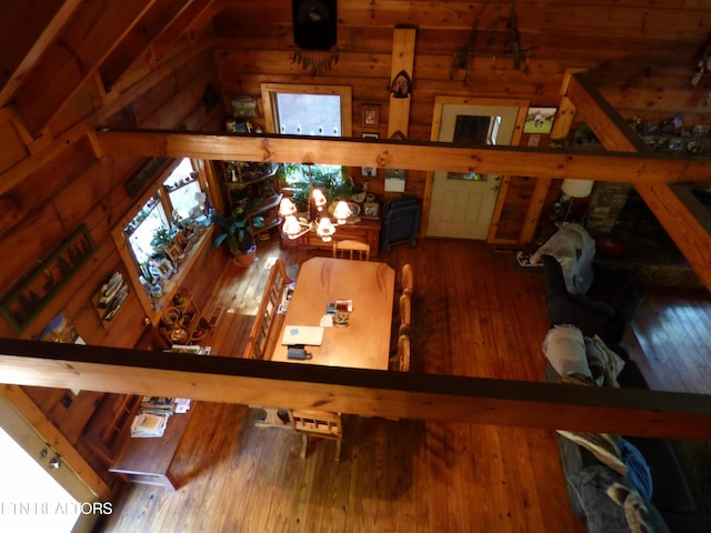 living room with hardwood / wood-style flooring