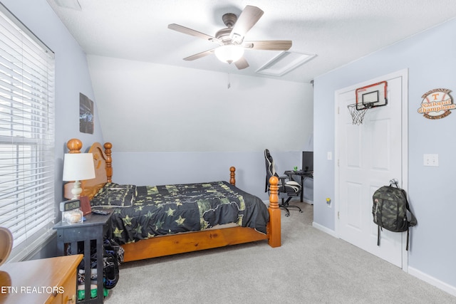 bedroom featuring carpet and ceiling fan