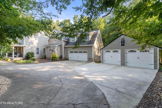 view of front of house with a garage