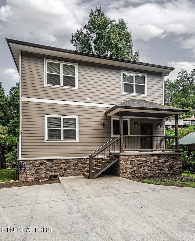 exterior space featuring a porch