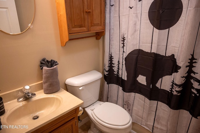 bathroom with toilet and vanity