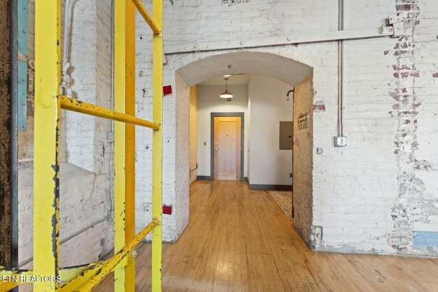 hall featuring light hardwood / wood-style flooring