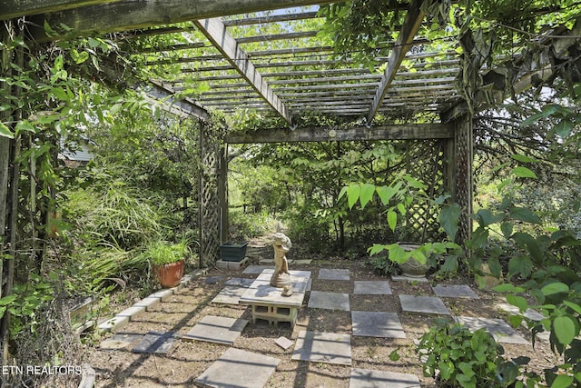 view of patio / terrace with a pergola