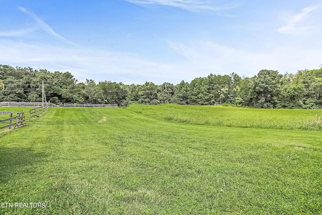 view of yard featuring a rural view