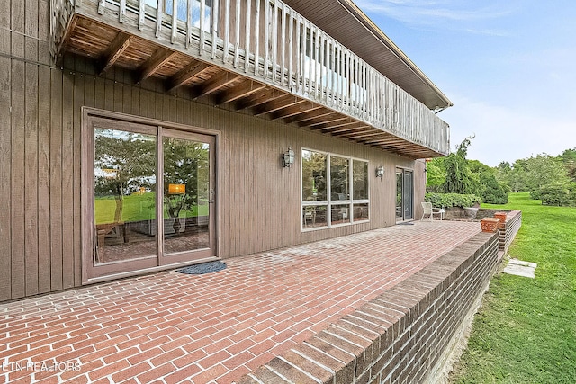 view of patio / terrace with a balcony