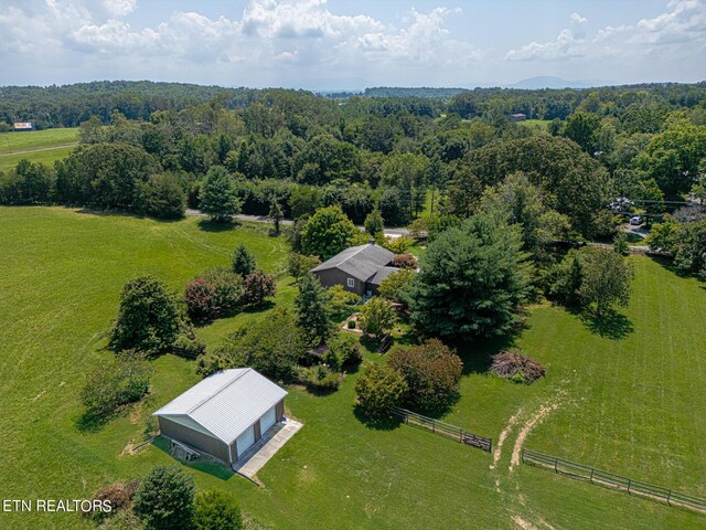 bird's eye view featuring a rural view