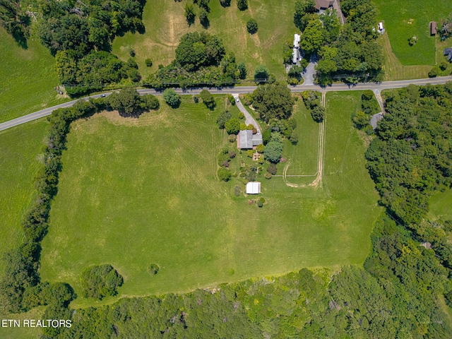 aerial view featuring a rural view