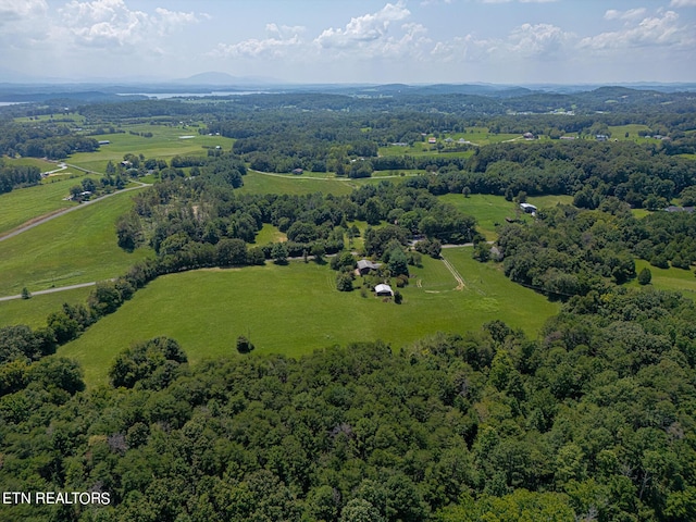 aerial view with a rural view