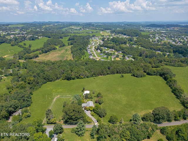 aerial view with a rural view