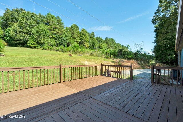 deck with a lawn