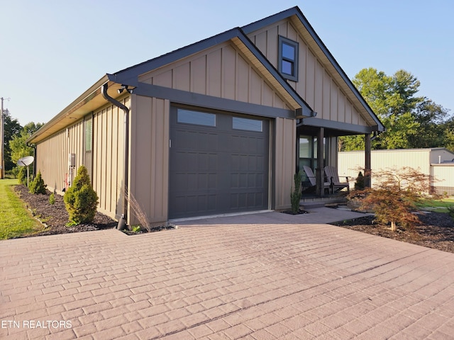 view of garage