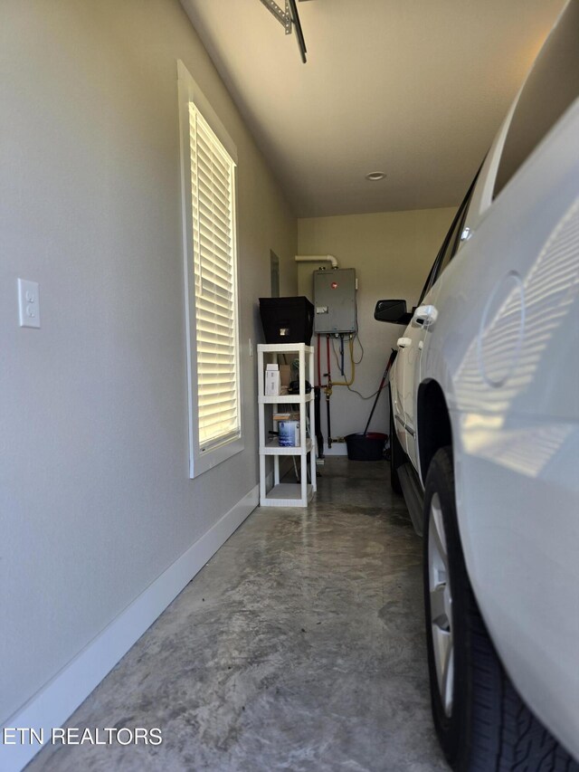 interior space featuring water heater