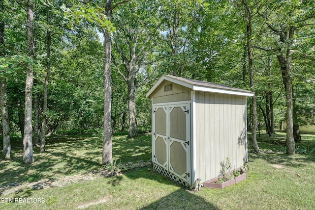 view of shed