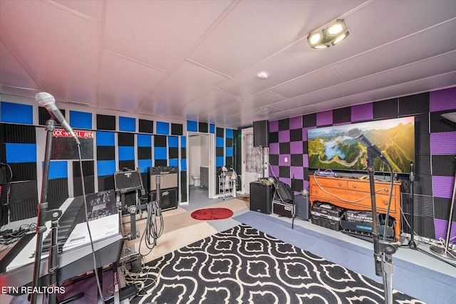 interior space featuring wallpapered walls