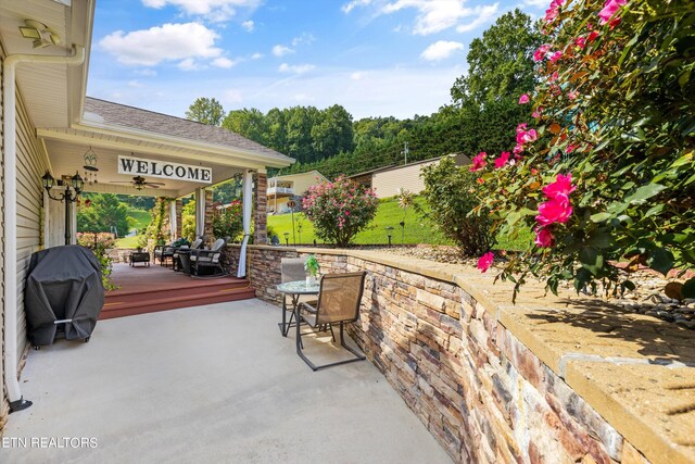 view of patio featuring grilling area