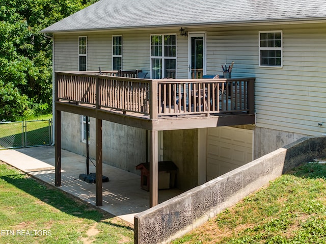 back of house with a patio