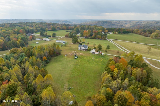 bird's eye view with a rural view