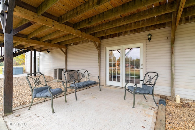 view of patio / terrace featuring central air condition unit