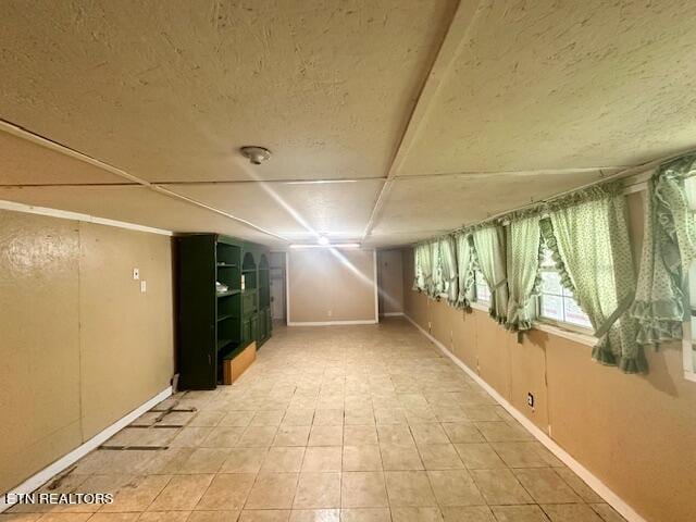 interior space featuring light tile patterned flooring