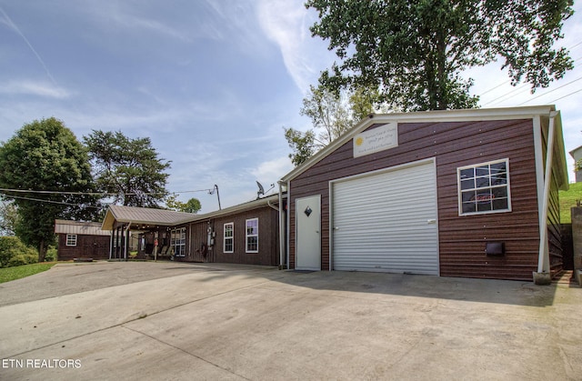 view of garage