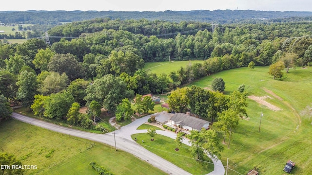 drone / aerial view with a rural view