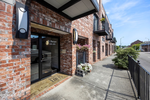 exterior space with a balcony