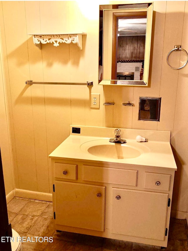 bathroom featuring vanity and tile patterned floors