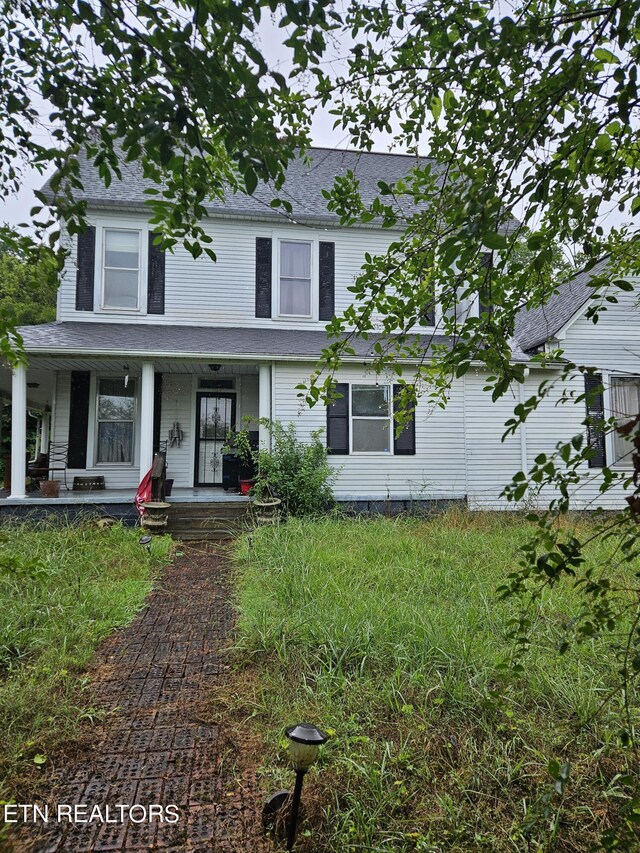 view of front of property with a porch