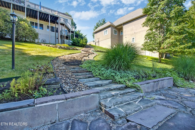 view of community featuring a yard