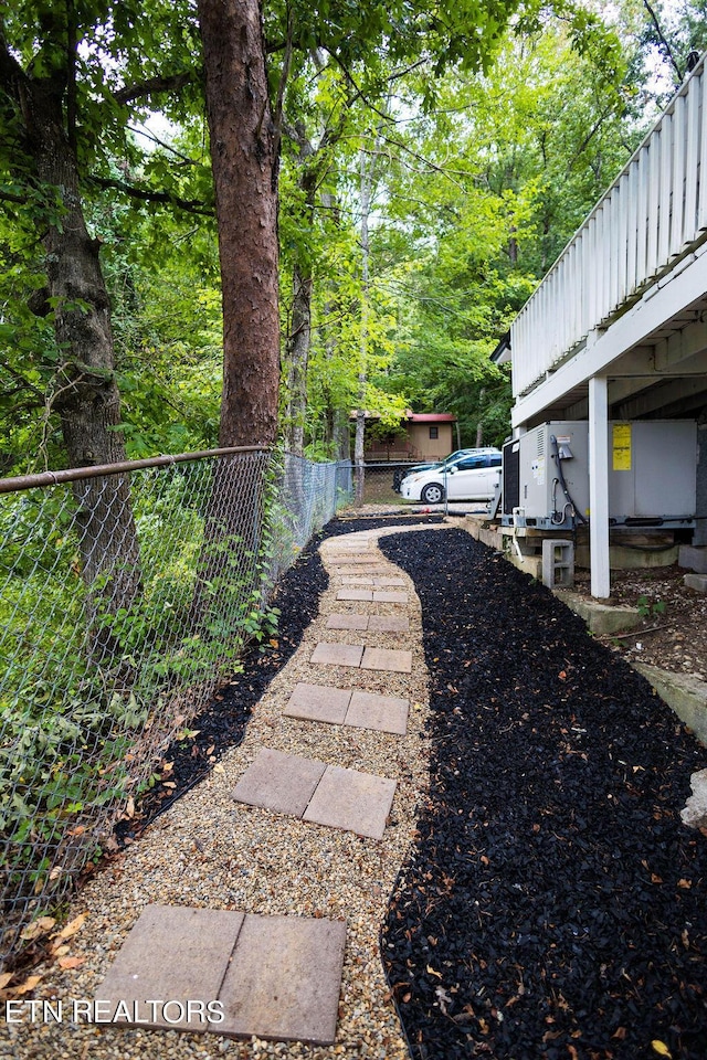 view of yard with fence