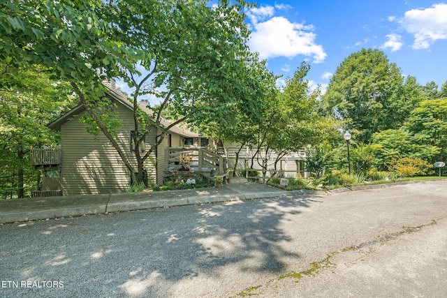 exterior space with a chimney