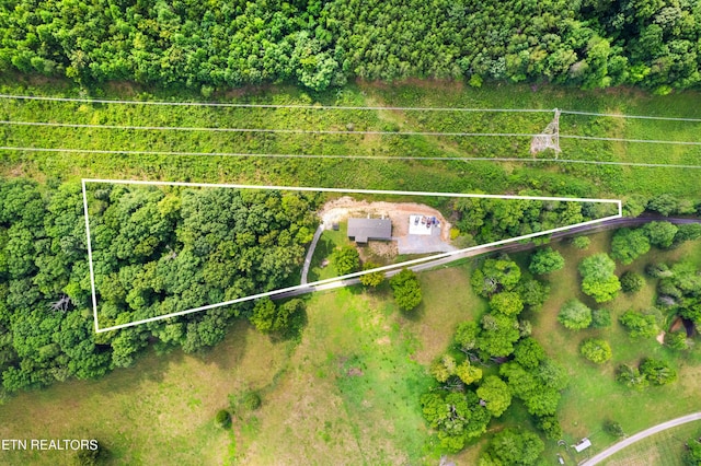 bird's eye view with a rural view