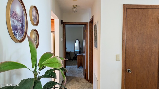 hall featuring carpet