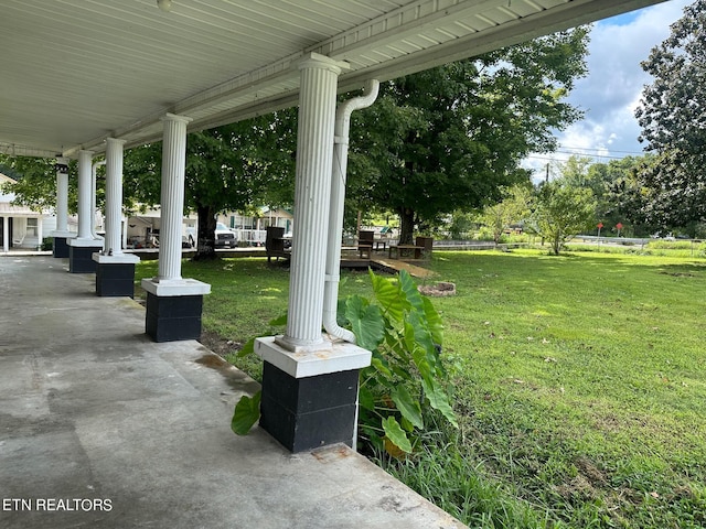 exterior space with a lawn