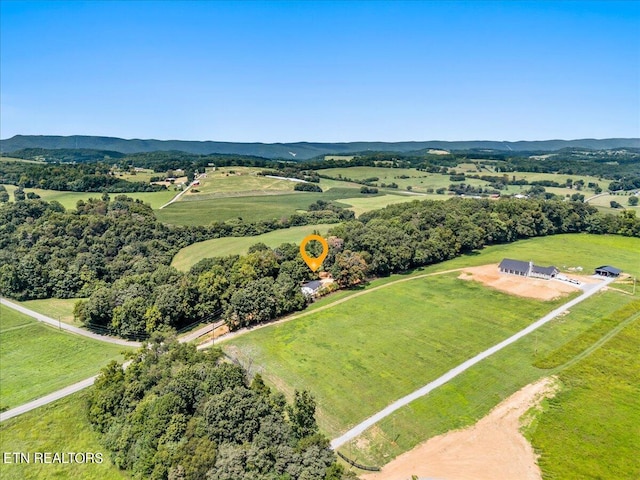 drone / aerial view with a rural view